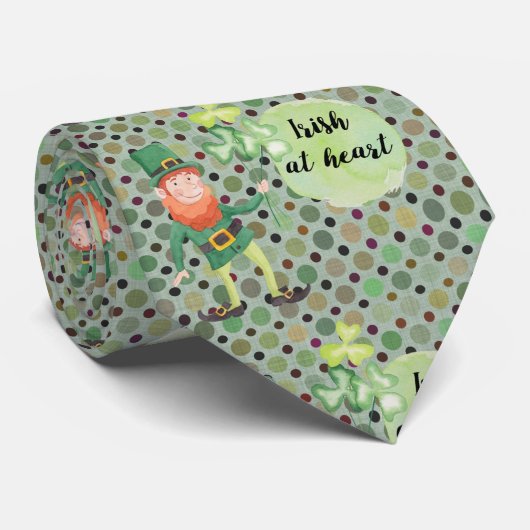 Iers op Heart Leprachaun St.Patrick's DayTie Stropdas (Opgerold)