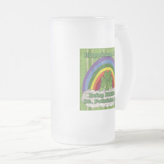 Iers op St Patrick's Day Matglas Bierpul (Voorkant rechts)