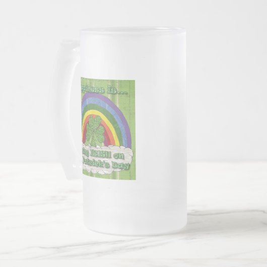 Iers op St Patrick's Day Matglas Bierpul (Voorkant links)