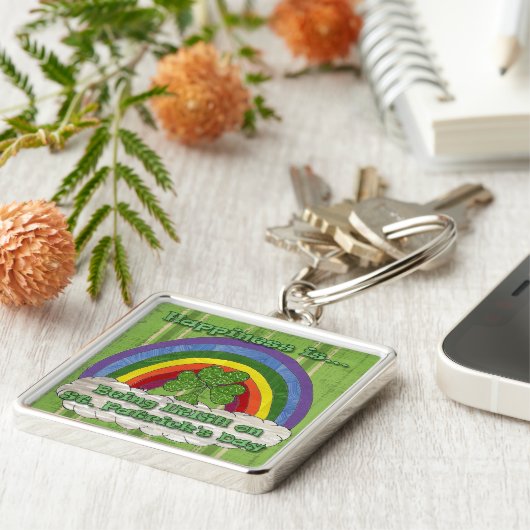 Iers op St Patrick's Day Sleutelhanger (Zijkant)