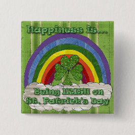 Iers op St Patrick's Day Vierkante Button 5,1 Cm