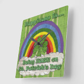 Iers op St Patrick's Day Vierkante Klok (Hoek)