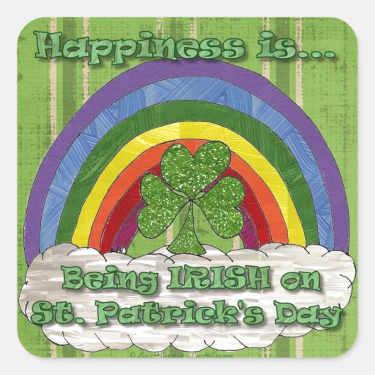 Iers op St Patrick's Day Vierkante Sticker (Voorkant)