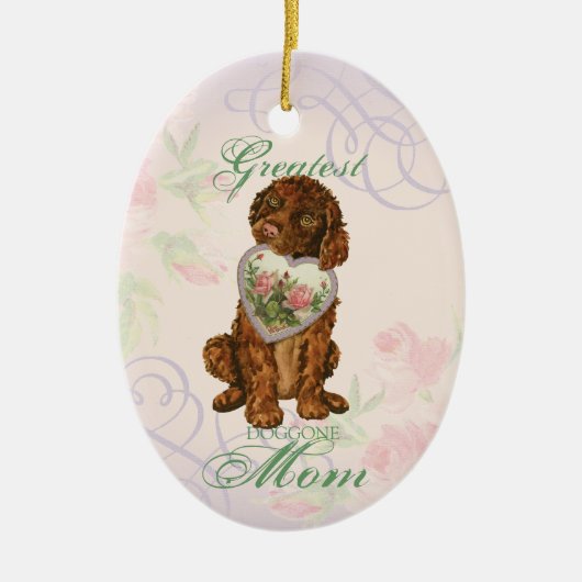 Iers Ornament voor Spaniel Heart Mam Keramisch (Voorkant)