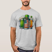 🇮🇪 Iers Pet, Amerikaanse vlag en bier T-shirt (Voorkant)