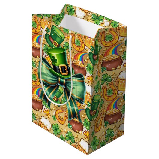 Iers Pet en munten Medium Cadeauzakje (Achterkant Gekanteld)