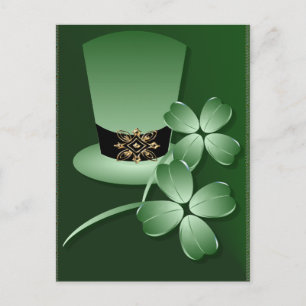 Iers Pet en Shamrocks Briefkaart