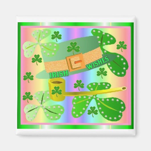 Iers Pet en Shamrocks Magneet (Voorkant)