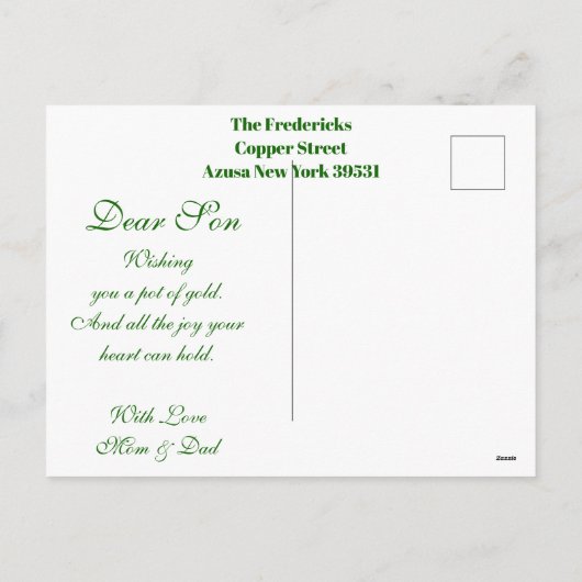 Iers Pet St. Patrick's Day Son/Grandson Feestdagenkaart (Achterkant)