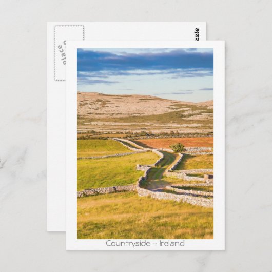 Iers platteland briefkaart (Voorkant / Achterkant)