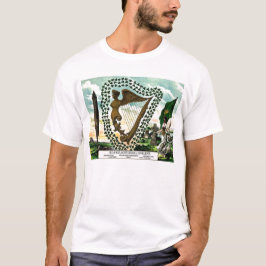 Iers Pride Ireland Emblems golden harp clovers T-shirt