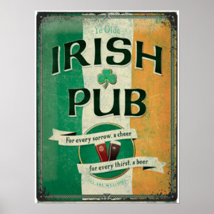 Iers Pub Memorabilia Poster