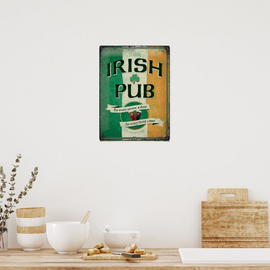  Iers Pub Memorabilia Poster (Keuken)