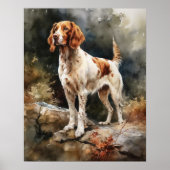 Iers Rood en Wit Setter Hondenkunst Print Poster (Voorkant)