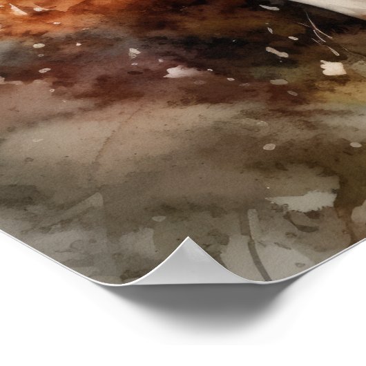 Iers Rood en Wit Setter Hondenkunst Print Poster (Hoek)