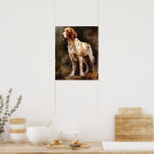 Iers Rood en Wit Setter Hondenkunst Print Poster (Keuken)
