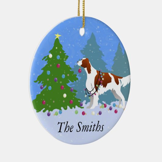 Iers roodbruine en roodkleurige rotatieboom keramisch ornament (Rechts)