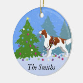 Iers roodbruine en roodkleurige rotatieboom keramisch ornament (Links)