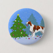 Iers roodbruine en roodkleurige rotatieboom ronde button 5,7 cm (Voorkant)