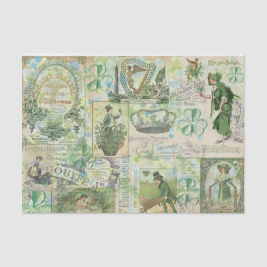 Iers Roos Collage Tissue Paper Tissuepapier (Voorkant)