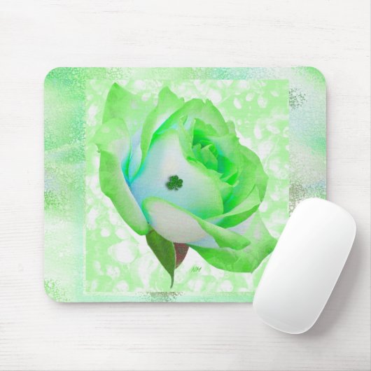 Iers roos en shamrock! muismat (Met muis)