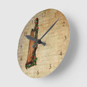 Iers Roos Harp Clock Ronde Klok (Hoek)