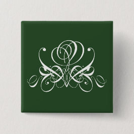 Iers Roos Vierkante Button 5,1 Cm