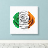 Iers Roos Vlag op wit Canvas Afdruk (Insitu (Houten vloer))