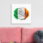 Iers Roos Vlag op wit Canvas Afdruk (Insitu (Woonkamer))