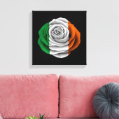 Iers Roos Vlag op zwart Canvas Afdruk (Insitu (Woonkamer))