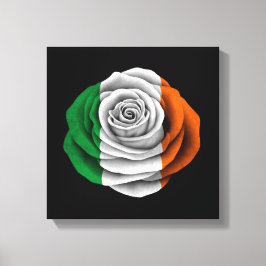 Iers Roos Vlag op zwart Canvas Afdruk