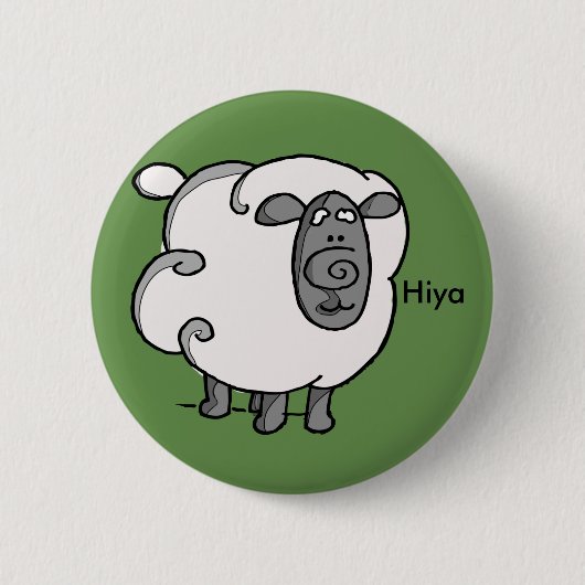 Iers schaap zegt hiya ronde button 5,7 cm (Voorkant)