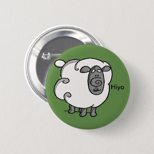 Iers schaap zegt hiya ronde button 5,7 cm (Voorkant /achterkant)