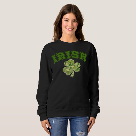 Iers, Schattige St Patricks Four Leaf Clover Trui (Voorkant volledig)