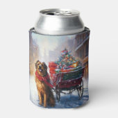 Iers Setter Kerstmis Feestelijk Seizoen Blikjeskoeler (Blikje Voorkant)