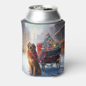 Iers Setter Kerstmis Feestelijk Seizoen Blikjeskoeler (Blikje Achterkant)