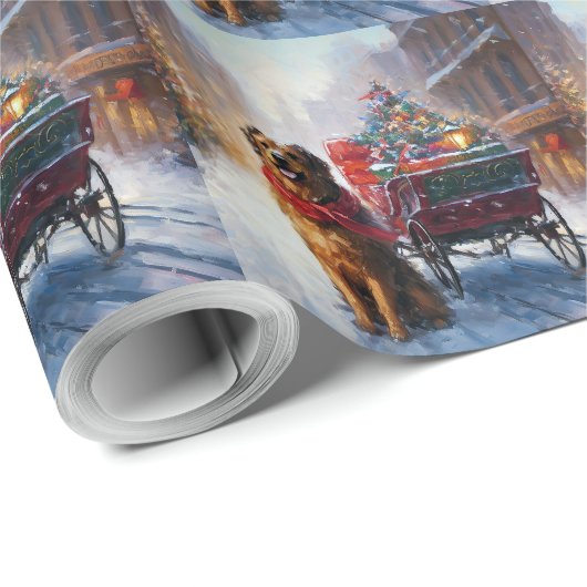 Iers Setter Kerstmis Feestelijk Seizoen Cadeaupapier (Rol Hoek)