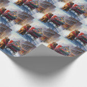 Iers Setter Kerstmis Feestelijk Seizoen Cadeaupapier (Hoek)