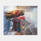 Iers Setter Kerstmis Feestelijk Seizoen Fleece Deken (Voorkant (Horizontaal))