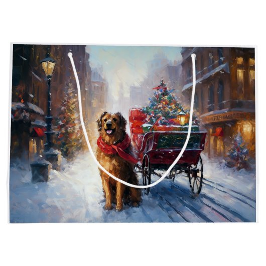 Iers Setter Kerstmis Feestelijk Seizoen Groot Cadeauzakje (Achterkant)