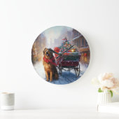 Iers Setter Kerstmis Feestelijk Seizoen Grote Klok (Huis)