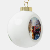 Iers Setter Kerstmis Feestelijk Seizoen Keramische Bal Ornament (Links)