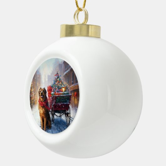 Iers Setter Kerstmis Feestelijk Seizoen Keramische Bal Ornament (Rechts)