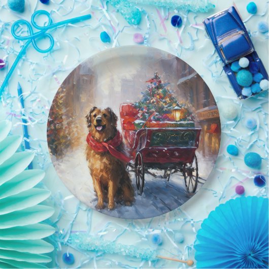 Iers Setter Kerstmis Feestelijk Seizoen Papieren Bordje (Feest)