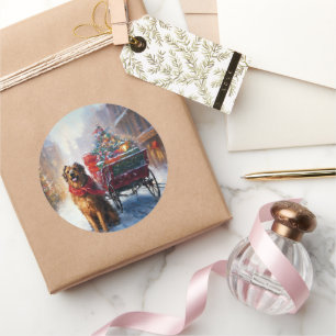 Iers Setter Kerstmis Feestelijk Seizoen Ronde Sticker