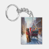 Iers Setter Kerstmis Feestelijk Seizoen Sleutelhanger (Voorkant Links)