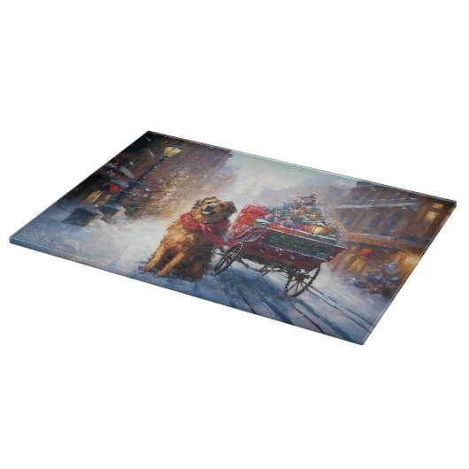 Iers Setter Kerstmis Feestelijk Seizoen Snijplank (Hoek)