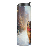 Iers Setter Kerstmis Feestelijk Seizoen Thermosbeker (Gedraaid links)