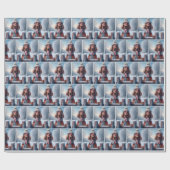 Iers setter met wintersjaal en Pet Cadeaupapier (Vlak)