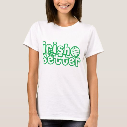 Iers Setter Volleyball Design T-shirt (Voorkant)